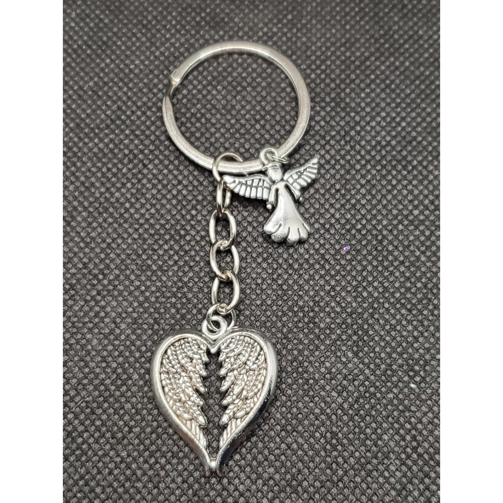 Guardian Angel  with Heart Shaped Wings  KeyChain